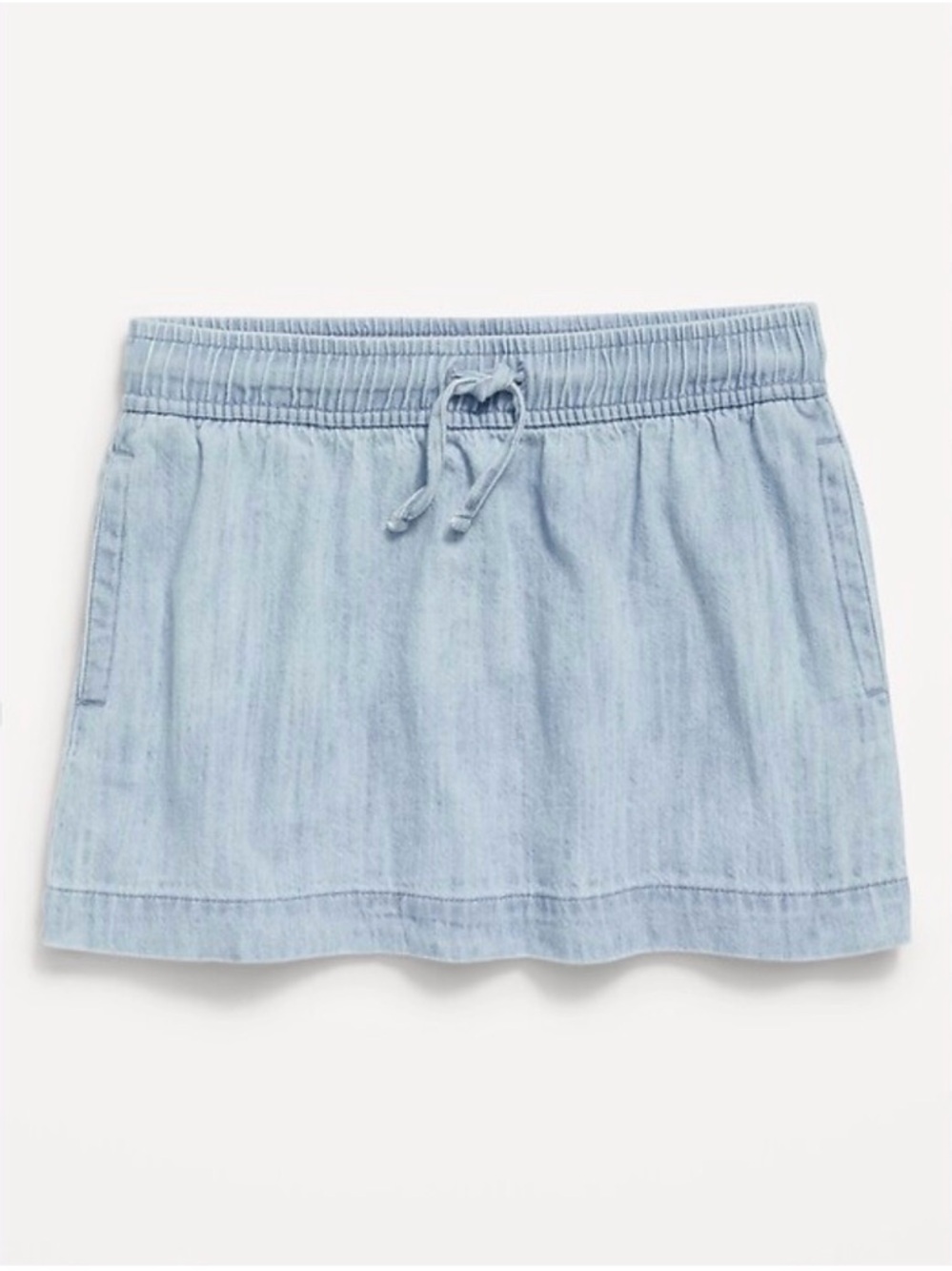 Old Navy | Girls Chambray Elastic Tie Waist Skirt Blue, Size Medium (8)